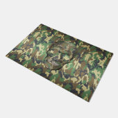 Woodland Camo 3D Skull Camouflage Pattern Deurmat (Schuin)