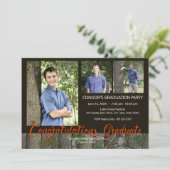 Woodland Camo Afstuderen Foto Kaart (Staand voorkant)