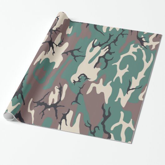 Woodland Camo Cadeaupapier (Uitgerold)