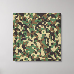 Woodland Camo Canvas Afdruk