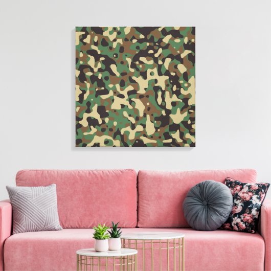 Woodland Camo Canvas Afdruk (Insitu (Woonkamer))