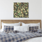Woodland Camo Canvas Afdruk (Insitu (Slaapkamer))