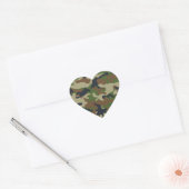 Woodland Camo Hart Sticker (Envelop)