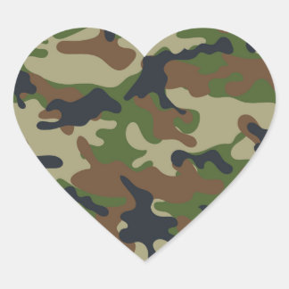Woodland Camo Hart Sticker