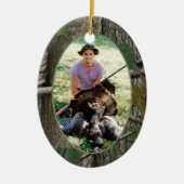 Woodland Camo Hunting Foto Keramisch Ornament (Voorkant)