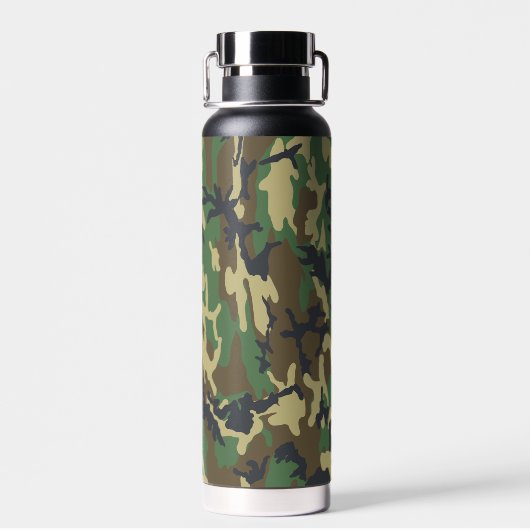 Woodland Camo Insulated Bottle for Camping, Hiking Waterfles (Achterkant)