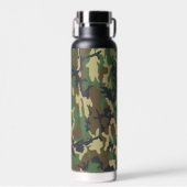 Woodland Camo Insulated Bottle for Camping, Hiking Waterfles (Voorkant)