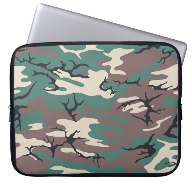 Woodland Camo Laptop Sleeve (Voorkant)