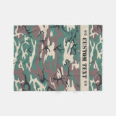 Woodland Camo met aangepaste tekst Fleece Deken (Voorkant (Horizontaal))