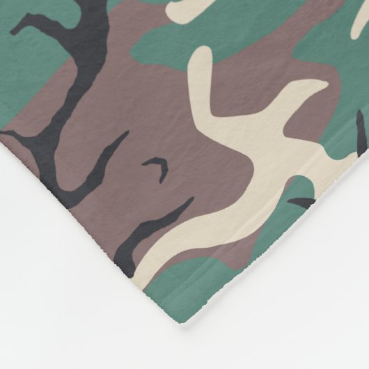 Woodland Camo met aangepaste tekst Fleece Deken (Hoek)