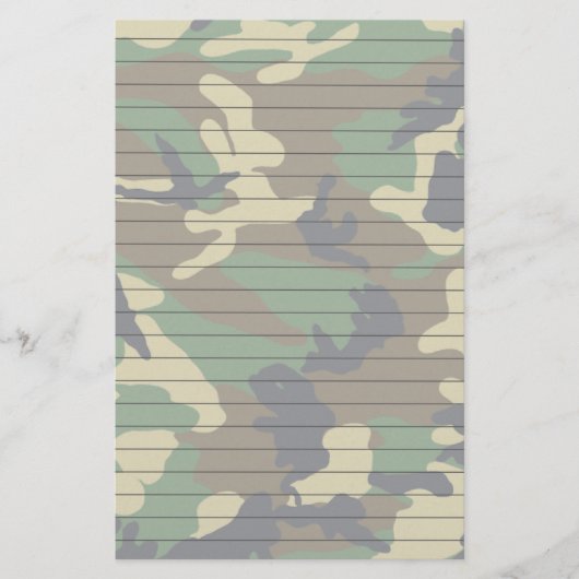 Woodland Camo met lijnen Briefpapier (Voorkant)