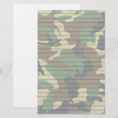 Woodland Camo met lijnen Briefpapier (Voorkant / Achterkant)
