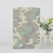 Woodland Camo met lijnen Briefpapier (Staand voorkant)