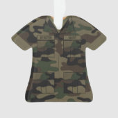 Woodland Camo militair gepersonaliseerd beroep Ornament (voorkant)