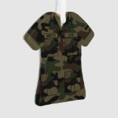 Woodland Camo militair gepersonaliseerd beroep Ornament (voorkant)