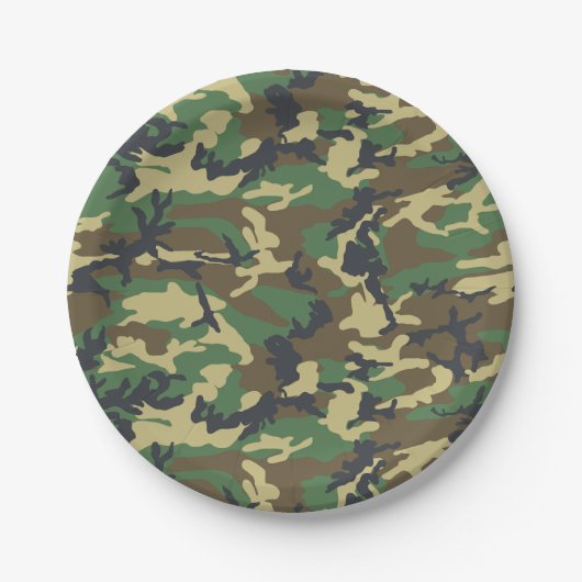 Woodland Camo Papieren Bordje (Voorkant)