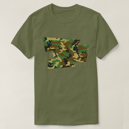 Woodland Camo Pattern Blown Pixel T-shirt (Design voorkant)