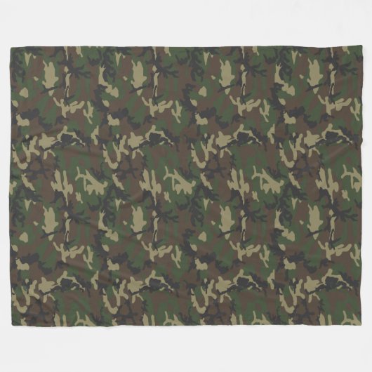 Woodland Camo Pattern Fleece Deken (Voorkant (Horizontaal))