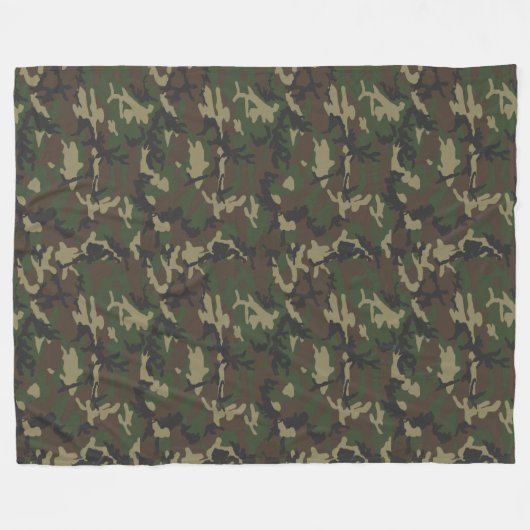 Woodland Camo Pattern Fleece Deken (Voorkant (Horizontaal))