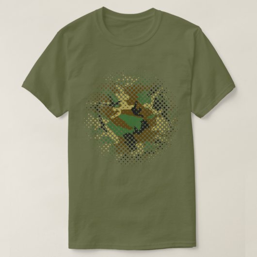 Woodland Camo Pattern Halftone T-shirt (Design voorkant)