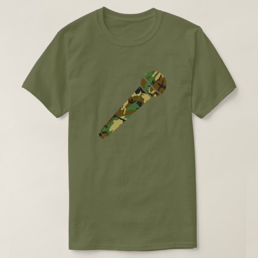 Woodland Camo Pattern Microphone T-shirt (Design voorkant)