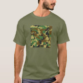 Woodland Camo Pattern Square Sliced T-shirt (Voorkant)