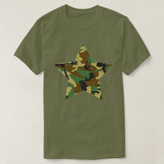 Woodland Camo Pattern Star T-shirt (Design voorkant)