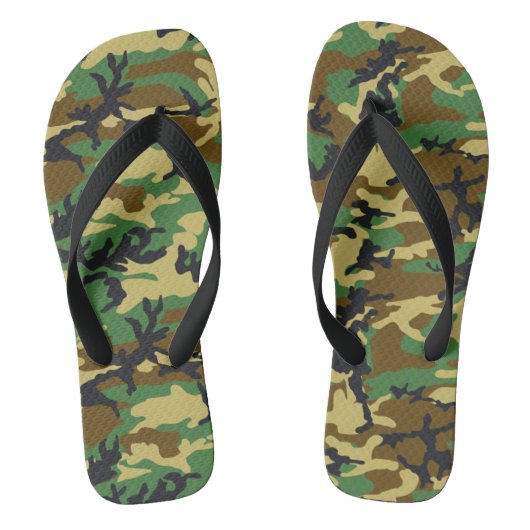Woodland Camo Pattern Teenslippers (Voetbed)