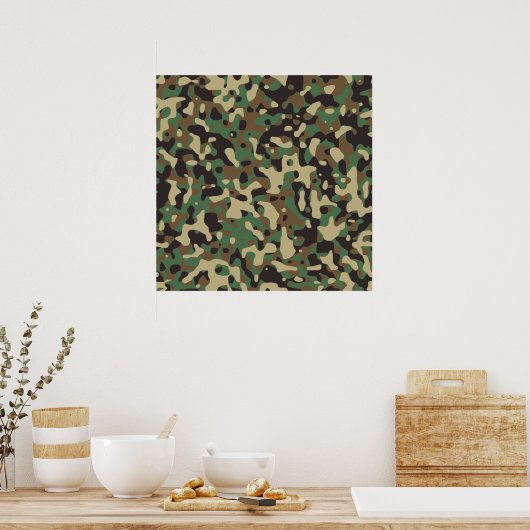Woodland Camo Poster (Keuken)