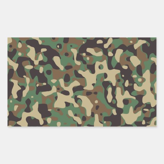 Woodland Camo Rechthoekige Sticker (Voorkant)