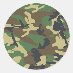 Woodland Camo Ronde Sticker