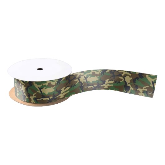 Woodland Camo Satijnen Lint (Spoel)