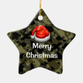 Woodland Camo Star Vrolijk Kerstfeest Ornament (Voorkant)