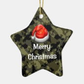 Woodland Camo Star Vrolijk Kerstfeest Ornament (Links)