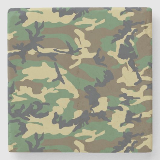 Woodland Camo Stenen Onderzetter (Voorkant)