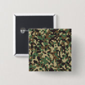 Woodland Camo Vierkante Button 5,1 Cm (Voorkant /achterkant)