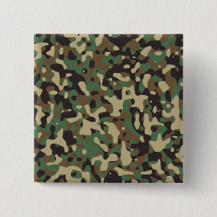 Woodland Camo Vierkante Button 5,1 Cm