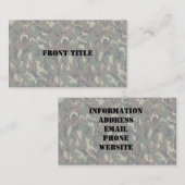 Woodland Camouflage Achtergrond verlicht Visitekaartje (Voorkant / Achterkant)