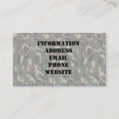 Woodland Camouflage Achtergrond verlicht Visitekaartje (Achterkant)