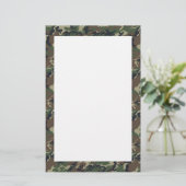 Woodland Camouflage Background Sjabloon Briefpapier (Staand voorkant)