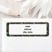 Woodland Camouflage Background Sjabloon Etiket (Insitu)