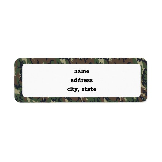 Woodland Camouflage Background Sjabloon Etiket (Voorkant)