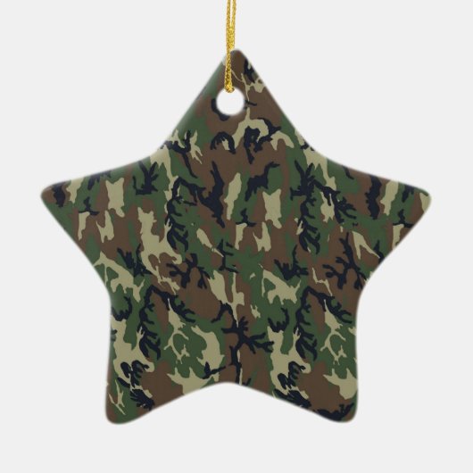 Woodland Camouflage Background Sjabloon Keramisch Ornament (Voorkant)