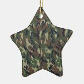 Woodland Camouflage Background Sjabloon Keramisch Ornament (Links)