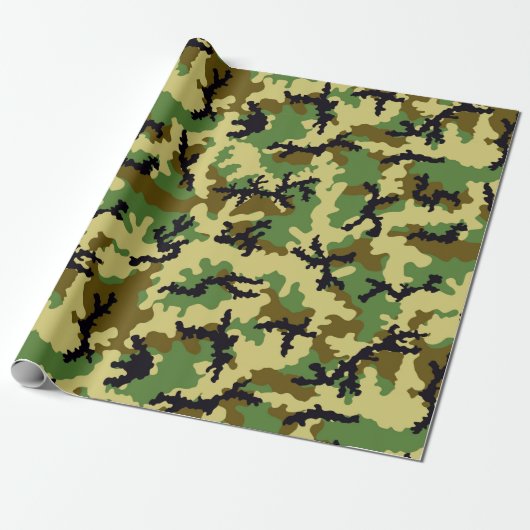 Woodland camouflage cadeaupapier (Uitgerold)