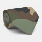 Woodland Camouflage Camo Khaki Green Tan Black Stropdas (Opgerold)