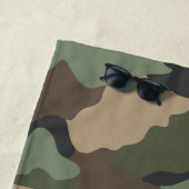 Woodland Camouflage Camo Khaki Tan Black Monogram Strandlaken (In situ)