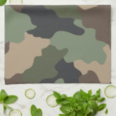 Woodland Camouflage Camo Khaki Tan Black Theedoek (Gevouwen)