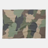 Woodland Camouflage Camo Khaki Tan Black Theedoek (Horizontaal)