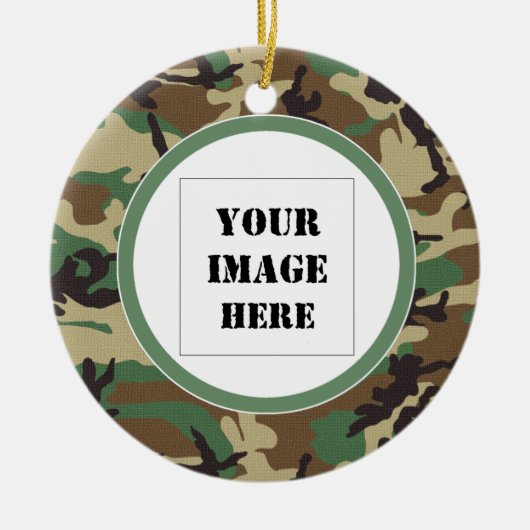Woodland Camouflage Custom Photo Ornament (Voorkant)